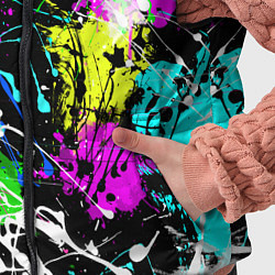 Детский жилет Разноцветные пятна краски на черном фоне, цвет: 3D-красный — фото 2