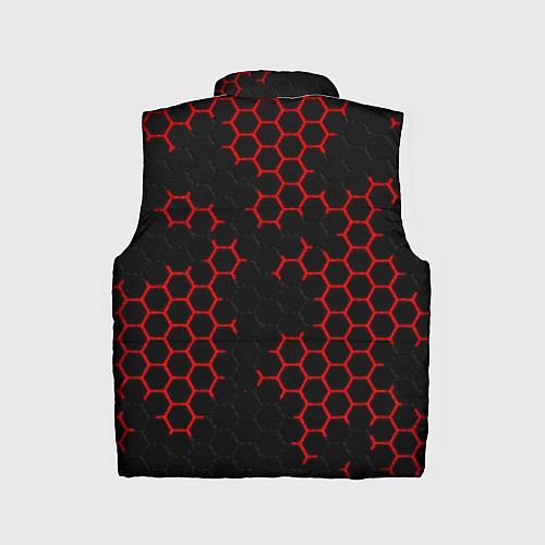 Детский жилет НАНОКОСТЮМ Black and Red Hexagon Гексагоны / 3D-Красный – фото 2