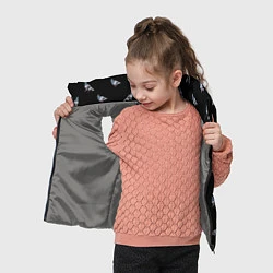 Детский жилет Голуби на черном паттерн, цвет: 3D-светло-серый — фото 2