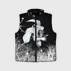 Детский жилет Белый Неон над лесом White Neon, цвет: 3D-светло-серый