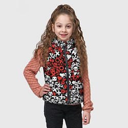 Детский жилет Красно-белые знаки LDR, цвет: 3D-светло-серый — фото 2