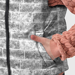 Детский жилет Серая кирпичная стена стиль лофт, цвет: 3D-красный — фото 2