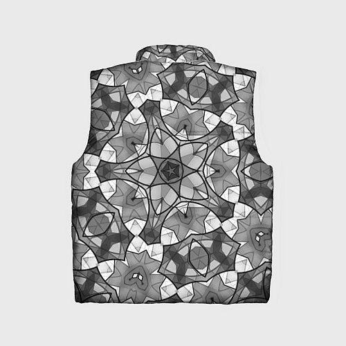 Детский жилет Черно-белый геометрический мозаичный узор / 3D-Черный – фото 2