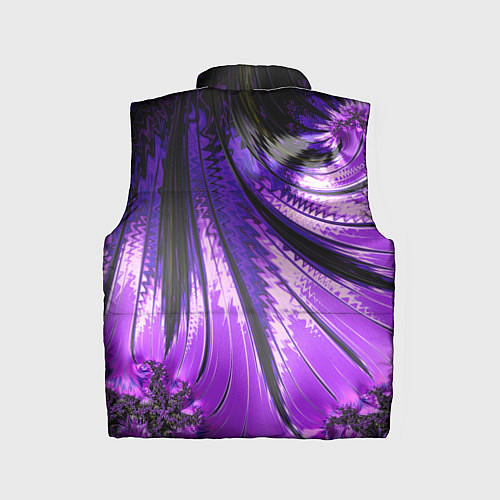 Детский жилет Неоновый фрактал черный с фиолетовым Абстракция / 3D-Черный – фото 2