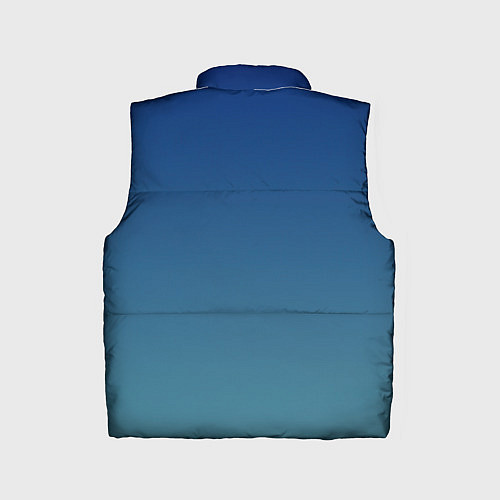 Детский жилет Текстурированный сине-бирюзовый градиент / 3D-Черный – фото 2