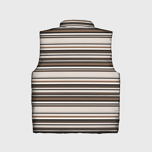 Детский жилет Горизонтальные коричневые бежевые черные полосы / 3D-Светло-серый – фото 2