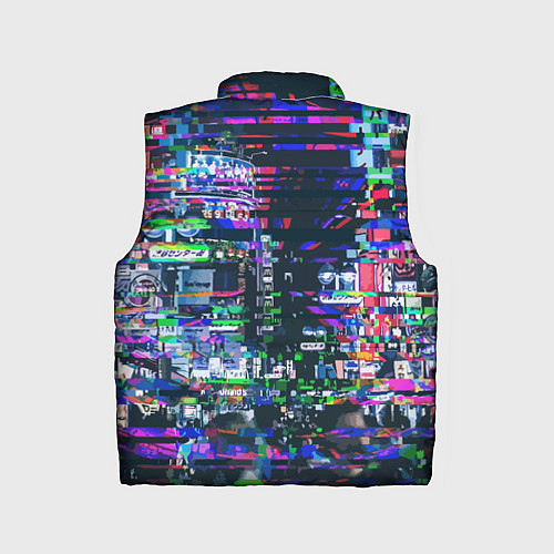 Детский жилет Ночной город - glitch / 3D-Светло-серый – фото 2