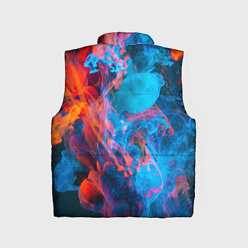 Детский жилет Абстрактное переплетение оранжевой и синей красок / 3D-Светло-серый – фото 2