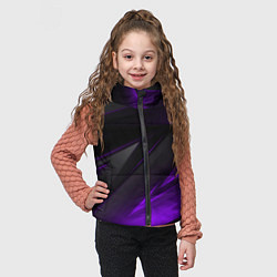 Детский жилет Черно-фиолетовая геометрическая абстракция, цвет: 3D-светло-серый — фото 2