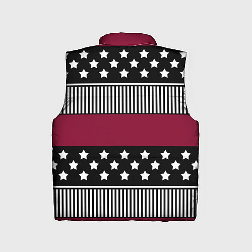 Детский жилет Burgundy black striped pattern / 3D-Красный – фото 2