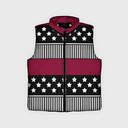 Детский жилет Burgundy black striped pattern