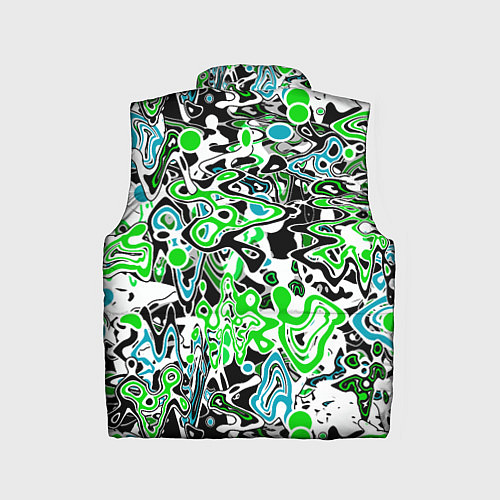Детский жилет Зелено-голубой абстрактный узор / 3D-Красный – фото 2