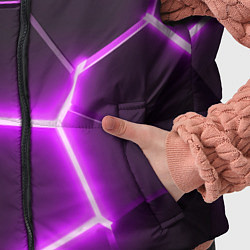 Детский жилет Фиолетовые неоновые геометрические плиты, цвет: 3D-черный — фото 2