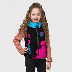 Детский жилет Poppy Playtime - neon gradient: символ и надпись в, цвет: 3D-черный — фото 2