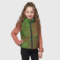 Детский жилет Зелёные и красные волны красок, цвет: 3D-черный — фото 2