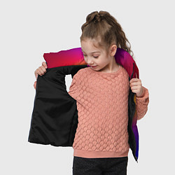 Детский жилет Красно-синий градиентный узор, цвет: 3D-черный — фото 2