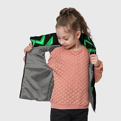 Детский жилет Фигуры зеленого цвета на черном фоне geometry, цвет: 3D-светло-серый — фото 2