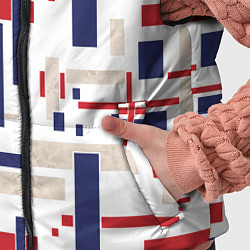 Детский жилет Геометрический узор Орион красно-синий на белом, цвет: 3D-светло-серый — фото 2