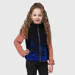 Детский жилет Однотонный черный и темно синий гранжевый градиент, цвет: 3D-черный — фото 2