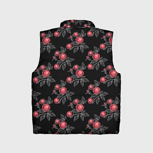 Детский жилет Акварельные розы на черном / 3D-Черный – фото 2