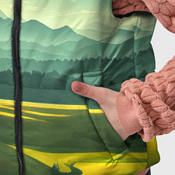 Детский жилет Зелёная долина, пейзаж, цвет: 3D-черный — фото 2