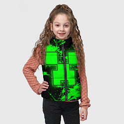 Детский жилет Minecraft neon green, цвет: 3D-красный — фото 2
