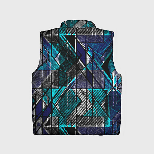 Детский жилет Сине - черная гранжевая абстракция / 3D-Светло-серый – фото 2