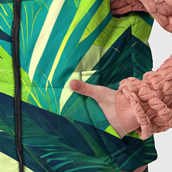 Детский жилет Яркие тропические листья пальмы, цвет: 3D-черный — фото 2