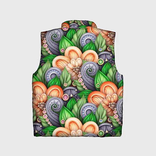 Детский жилет Объемные лепестки цветов и листья / 3D-Красный – фото 2