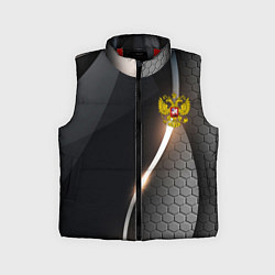 Детский жилет Герб РФ киберпанк, цвет: 3D-красный