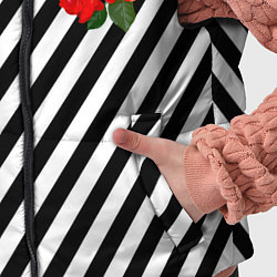 Детский жилет Черно-белые полоски с букетом роз, цвет: 3D-светло-серый — фото 2