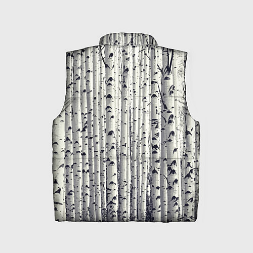 Детский жилет Русские берёзки - роща / 3D-Черный – фото 2