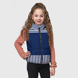 Детский жилет Синий полосатый узор, цвет: 3D-светло-серый — фото 2