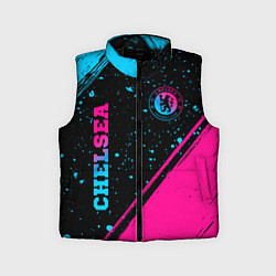 Детский жилет Chelsea - neon gradient: надпись, символ, цвет: 3D-черный