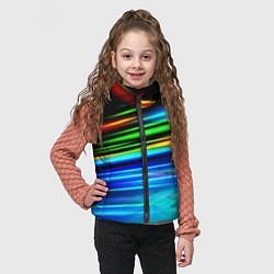 Детский жилет Абстрактные неоновые полосы, цвет: 3D-черный — фото 2