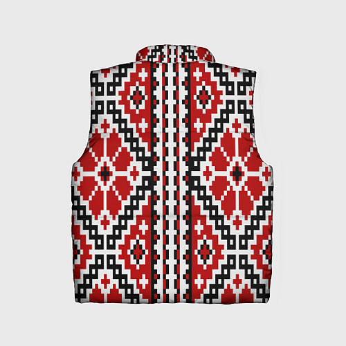 Детский жилет Вышивка геометрический узор крест / 3D-Черный – фото 2