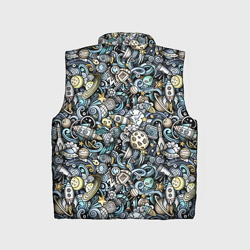 Детский жилет Космонавт, ракета и планета / 3D-Черный – фото 2