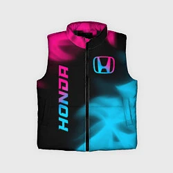 Детский жилет Honda - neon gradient: надпись, символ, цвет: 3D-черный