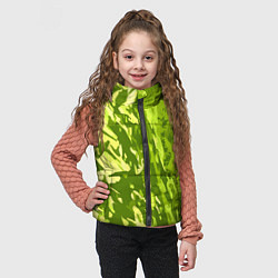 Детский жилет Зеленый абстрактный камуфляж, цвет: 3D-черный — фото 2