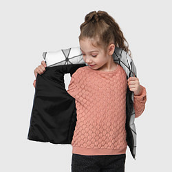 Детский жилет Геометрические линии на сером фоне, цвет: 3D-черный — фото 2