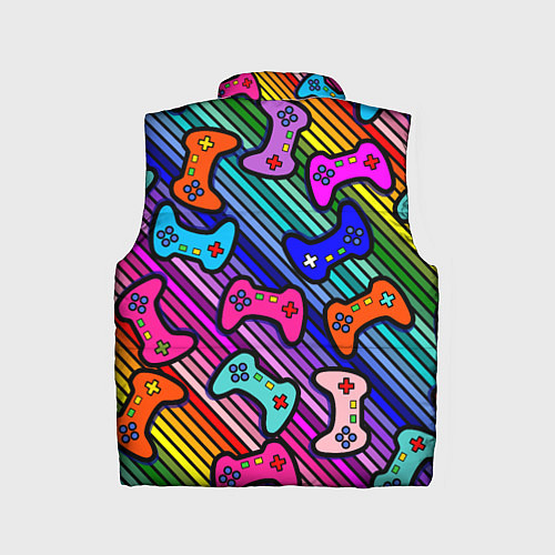 Детский жилет Многоцветные полоски с джойстиками / 3D-Красный – фото 2