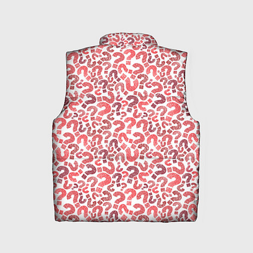 Детский жилет Вопросительные знаки разноцветные / 3D-Черный – фото 2