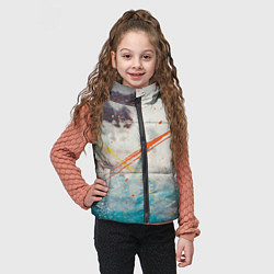 Детский жилет Абстрактные мазки красок на тенях и тумане, цвет: 3D-красный — фото 2