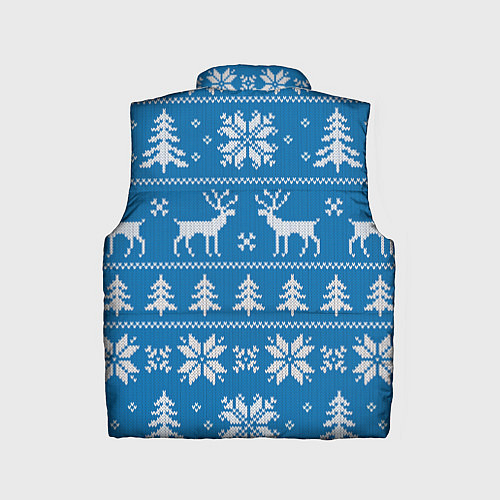 Детский жилет Рождественский синий свитер с оленями / 3D-Черный – фото 2