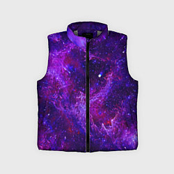 Детский жилет Неоновый космос и звезды, цвет: 3D-светло-серый