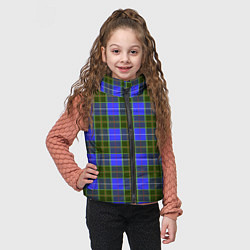 Детский жилет Ткань Шотландка сине-зелёная, цвет: 3D-черный — фото 2