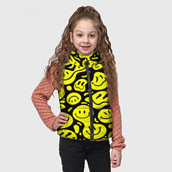 Детский жилет Кислотный желтый смайлик, цвет: 3D-черный — фото 2