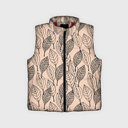 Детский жилет Листья штрихованные, цвет: 3D-красный