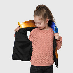 Детский жилет Борьба двух стихий - лёд и пламя, цвет: 3D-черный — фото 2