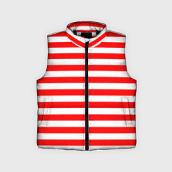 Детский жилет Красный полосатый новогодний леденец, цвет: 3D-черный